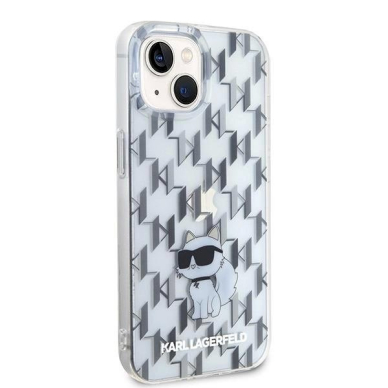 Karl Lagerfeld Monogram Choupette dėklas skirtas iPhone 15 - Permatomas 3