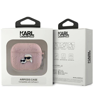 Karl Lagerfeld Monogram Karl  Choupette Head dėklas AirPods 3 - Rožinis 2