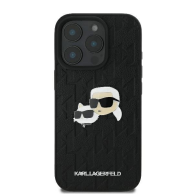 Dėklas Karl Lagerfeld Monogram Karl  Choupette Head Pin iPhone 16 Pro  - Juodas 2