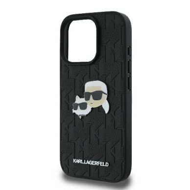 Dėklas Karl Lagerfeld Monogram Karl  Choupette Head Pin iPhone 16 Pro  - Juodas 5