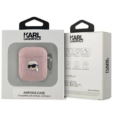 Karl Lagerfeld Monogram Karl Head dėklas AirPods 1 / 2 - Rožinis 2