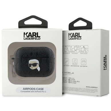 Karl Lagerfeld Monogram Karl Head dėklas AirPods Pro 2 - Juodas 3