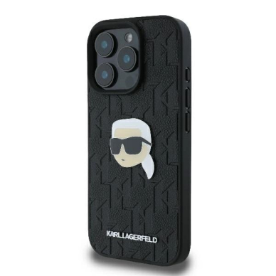 Dėklas Karl Lagerfeld Monogram Karl Head Pin  iPhone 16 Pro 6.3 Juodas 1