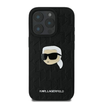 Dėklas Karl Lagerfeld Monogram Karl Head Pin  iPhone 16 Pro 6.3 Juodas 2