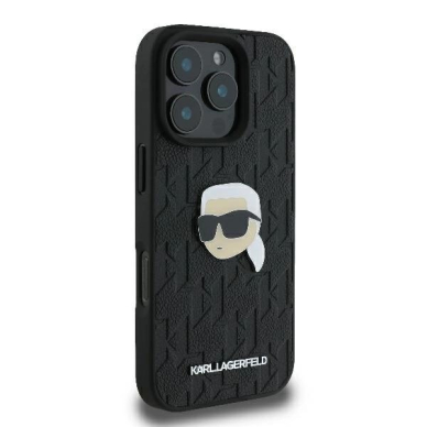 Dėklas Karl Lagerfeld Monogram Karl Head Pin  iPhone 16 Pro 6.3 Juodas 3