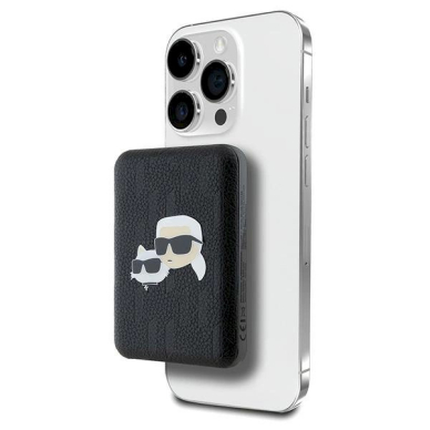 Dėklas Karl Lagerfeld Powerbank inductive KLPB5FPGKSKCHK 16W 5000mAh Juodas/Juodas KarlChoupette Head Pin MagSafe