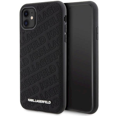 Karl Lagerfeld Quilted K Pattern dėklas skirtas iPhone 11 / Xr - Juodas