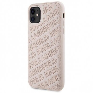 Karl Lagerfeld Quilted K Pattern dėklas skirtas iPhone 11 / Xr - Rožinis 1