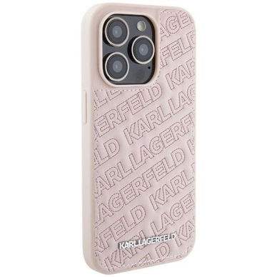 Karl Lagerfeld Quilted K Pattern dėklas skirtas iPhone 15 Pro Max - Rožinis 2