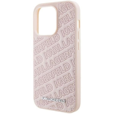 Karl Lagerfeld Quilted K Pattern dėklas skirtas iPhone 15 Pro Max - Rožinis 4