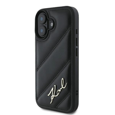 Dėklas Karl Lagerfeld Quilted Signature iPhone 16  - Juodas 1