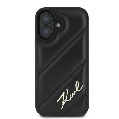 Dėklas Karl Lagerfeld Quilted Signature iPhone 16  - Juodas 2