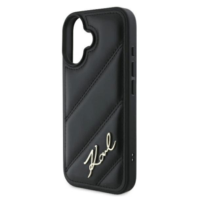 Dėklas Karl Lagerfeld Quilted Signature iPhone 16  - Juodas 5