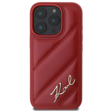 Dėklas Karl Lagerfeld Quilted Signature iPhone 16 Pro  - raudonas 2