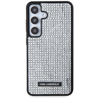 Originalus Karl Lagerfeld Dėklas Rhinestone Metal LogoSamsung Galaxy S24 - Sidabrinis 2