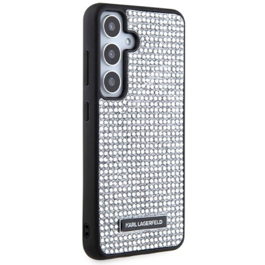 Originalus Karl Lagerfeld Dėklas Rhinestone Metal LogoSamsung Galaxy S24 - Sidabrinis 3