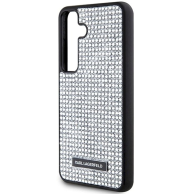 Originalus Karl Lagerfeld Dėklas Rhinestone Metal LogoSamsung Galaxy S24 - Sidabrinis 5