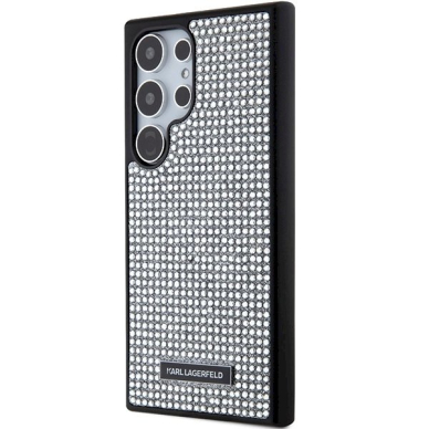 Originalus Karl Lagerfeld Dėklas Rhinestone Metal LogoSamsung Galaxy S24 Ultra - Sidabrinis 1