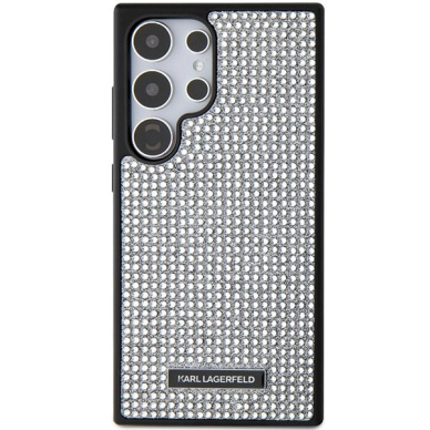 Originalus Karl Lagerfeld Dėklas Rhinestone Metal LogoSamsung Galaxy S24 Ultra - Sidabrinis 2