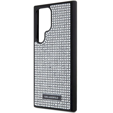 Originalus Karl Lagerfeld Dėklas Rhinestone Metal LogoSamsung Galaxy S24 Ultra - Sidabrinis 5