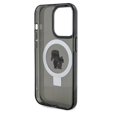 Karl Lagerfeld Ring Stand Karl&Choupette MagSafe dėklas skirtas iPhone 14 Pro - Juodas 6