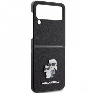 Dėklas Karl Lagerfeld Saffiano Karl&Choupette Pin case for Samsung Galaxy Z Flip 4 - Juodas 2