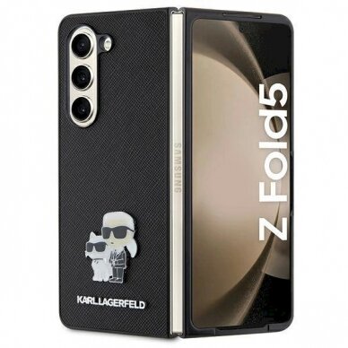 Dėklas Karl Lagerfeld Saffiano Karl&Choupette Pin case for Samsung Galaxy Z Fold 5 - Juodas