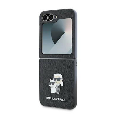 Karl Lagerfeld Saffiano Metal Pin Dėklas Samsung Galaxy Z Flip 6 - juodas 5