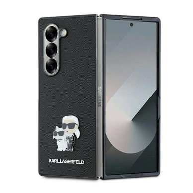 Karl Lagerfeld Saffiano Metal Pin Dėklas Samsung Galaxy Z Fold 6 - juodas