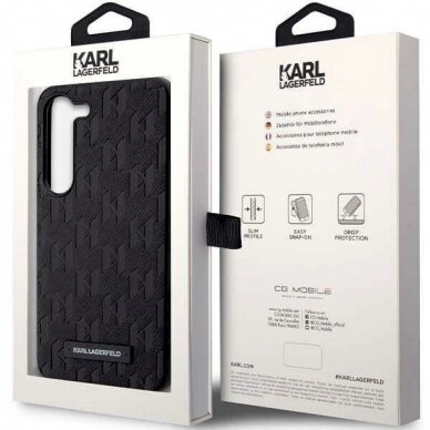 Karl Lagerfeld Saffiano Mono Metal Logo dėklas Samsung Galaxy S24 - Juodas 7