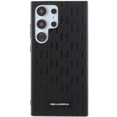 Karl Lagerfeld Saffiano Mono Metal Logo dėklas Samsung Galaxy S24 Ultra - Juodas 2