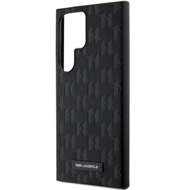 Karl Lagerfeld Saffiano Mono Metal Logo dėklas Samsung Galaxy S24 Ultra - Juodas 5