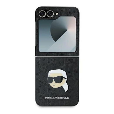 Karl Lagerfeld Saffiano Monogram Dėklas Samsung Galaxy Z Flip 6 - juodas 1