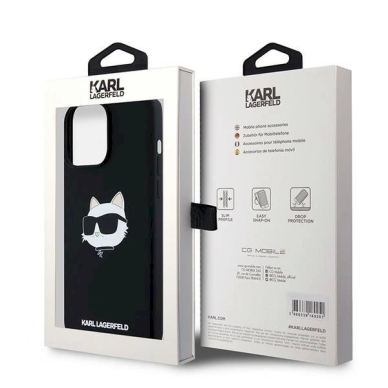 Karl Lagerfeld Silicone Choupette Head MagSafe dėklas iPhone 15 Pro Max - Juodas 7