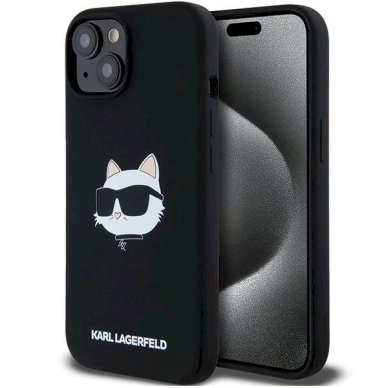 Karl Lagerfeld Silicone Choupette Head MagSafe dėklas iPhone 15/14/13 - Juodas