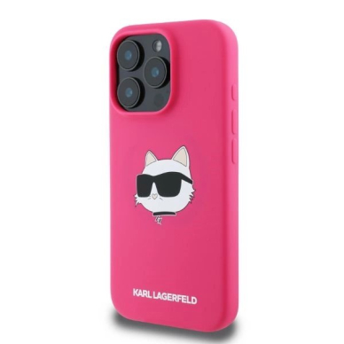 Karl Lagerfeld Silicone Choupette Head MagSafe iPhone 16 Pro Dėklas - Rožinis 1