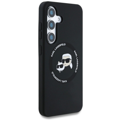 Karl Lagerfeld Silicone Double Heads And Circle MagSafe Samsung Galaxy S25 Dėklas Juodas 3