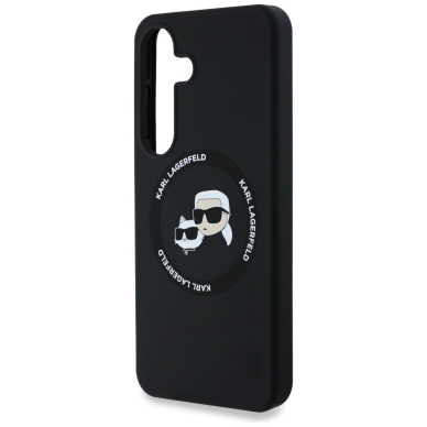 Karl Lagerfeld Silicone Double Heads And Circle MagSafe Samsung Galaxy S25 Dėklas Juodas 5