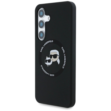 Karl Lagerfeld Silicone Double Heads And Circle MagSafe Samsung Galaxy S25 Plus Dėklas Juodas 1