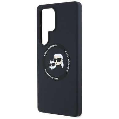 Karl Lagerfeld Silicone Double Heads And Circle MagSafe Samsung Galaxy S25 Ultra Dėklas Juodas 5