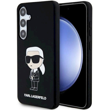 Originalus Karl Lagerfeld Dėklas Silicone IkonikSamsung Galaxy S24 - Juodas