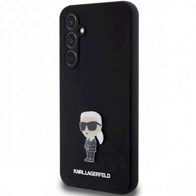 Dėklas Karl Lagerfeld Silicone Ikonik Metal Pin case for Samsung Galaxy S23 FE - Juodas 1