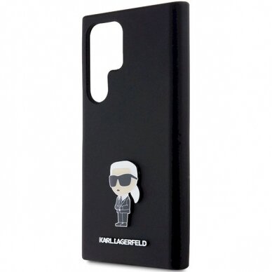 Karl Lagerfeld Silicone Ikonik Metal Pin dėklas Samsung Galaxy S24 Ultra - Juodas 5