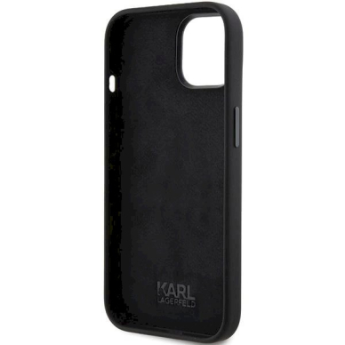 Karl Lagerfeld Silicone Ikonik Metal Pin dėklas skirtas iPhone 15 - Juodas 6