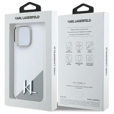 Dėklas Karl Lagerfeld Silicone Initial Logo  iPhone 16 Pro Max - Baltas 7