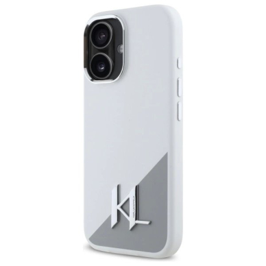 Dėklas Karl Lagerfeld Silicone Initial Metal Logo MagSafe iPhone 16  - Baltas 1