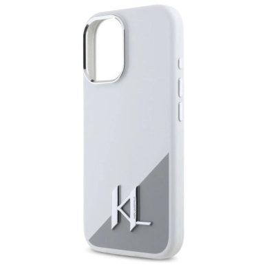 Dėklas Karl Lagerfeld Silicone Initial Metal Logo MagSafe iPhone 16  - Baltas 5