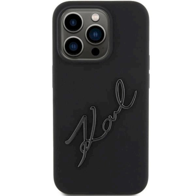 Karl Lagerfeld Silicone Karl Script dėklas skirtas iPhone 15 Pro - Juodas 2