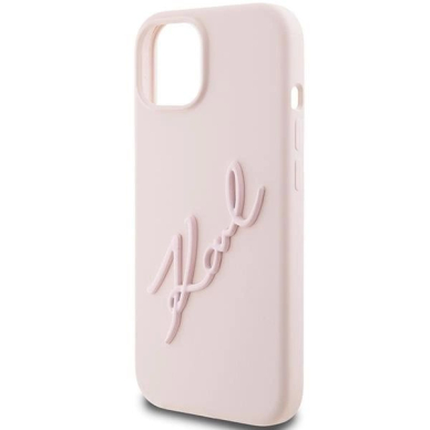 Karl Lagerfeld Silicone Karl Script dėklas skirtas iPhone 15 - Rožinis 5