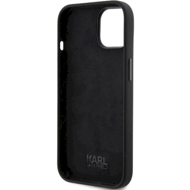 Originalus Karl Lagerfeld Dėklas Silicone KarlChoupette Head dėklas skirtas iPhone 15 Plus / 14 Plus - Juodas 6